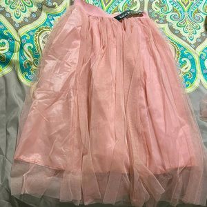 Petite tulle mesh midi skirt NWT